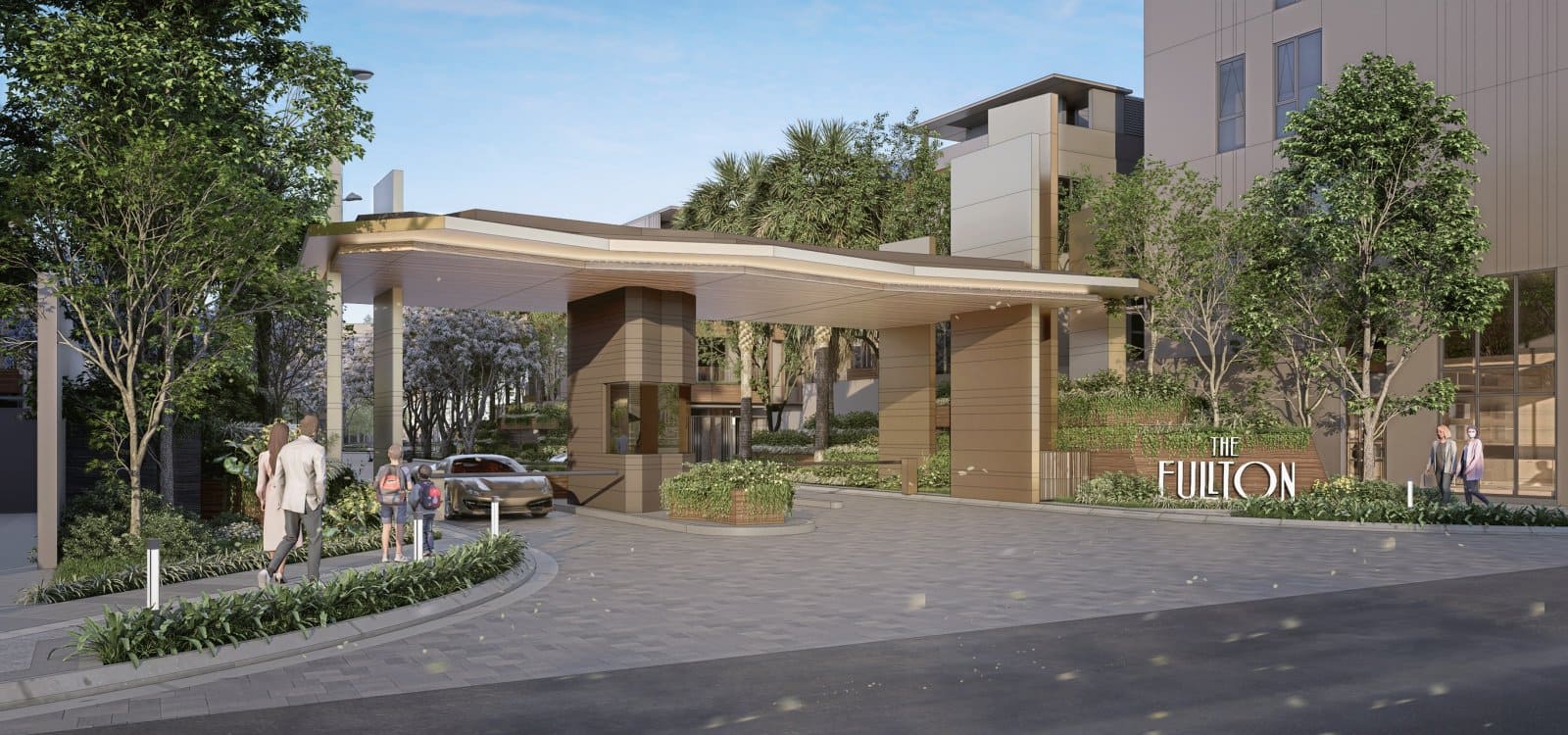 Cổng chính của dự án The Fullton CapitaLand tại Vinhomes Ocean Park 3, Hưng Yên.