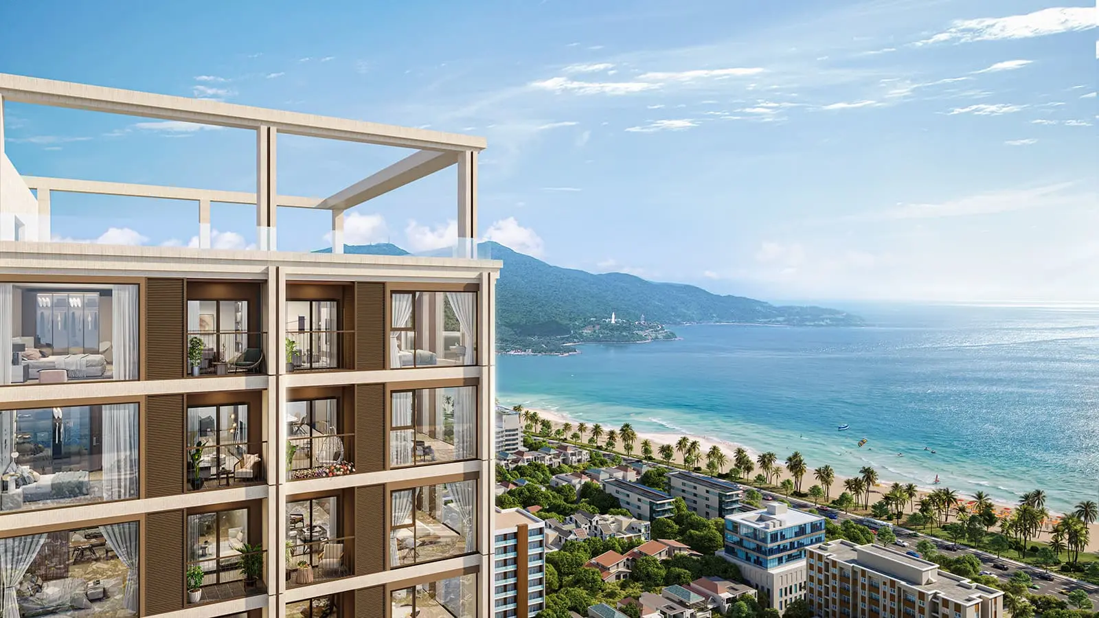 View biển Mỹ Khê từ dự án Sun Costa Residences Đà Nẵng, đem đến cho cư dân tương lai cuộc sống thăng hoa.
